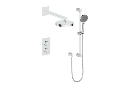 Vogt Mond 2-Way Thermostatic Shower System With Rough-In Valve, Polished Chrome