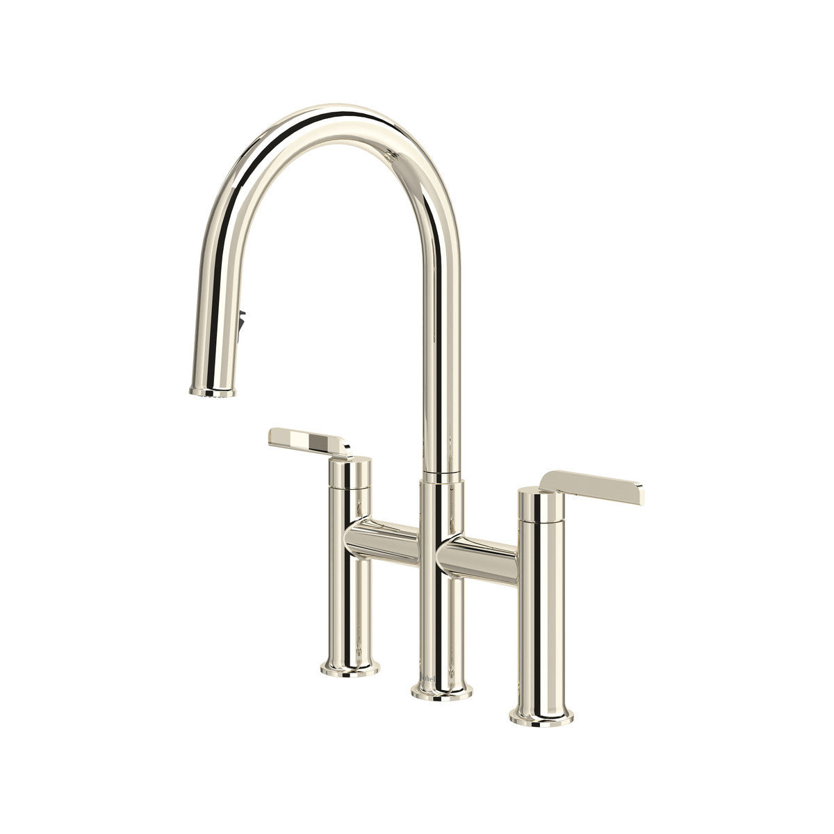 Riobel Authentica Bridge Pull-Down Kitchen Faucet With C-Spout Dual Spray 1.5 GPM