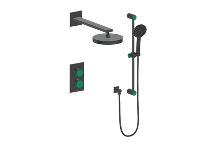 Vogt Mond 2-Way Thermostatic Shower System Trim Only, Matte Black