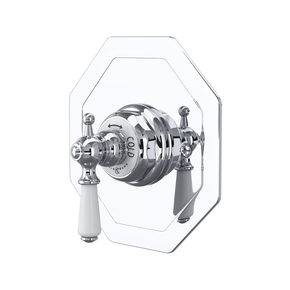 Perrin & Rowe Edwardian 3/4" Octagonal Thermostatic Trim Without Volume Control, Lever Handle