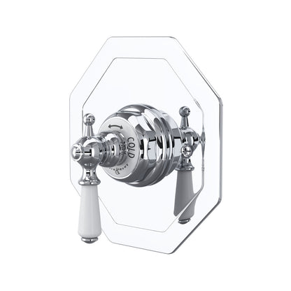 Perrin & Rowe Edwardian 3/4" Octagonal Thermostatic Trim Without Volume Control, Lever Handle