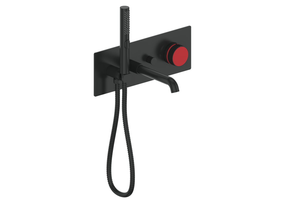 Vogt Mond Wall Mount Tub Filler Complete With Rough-In Valve In Matte Black
