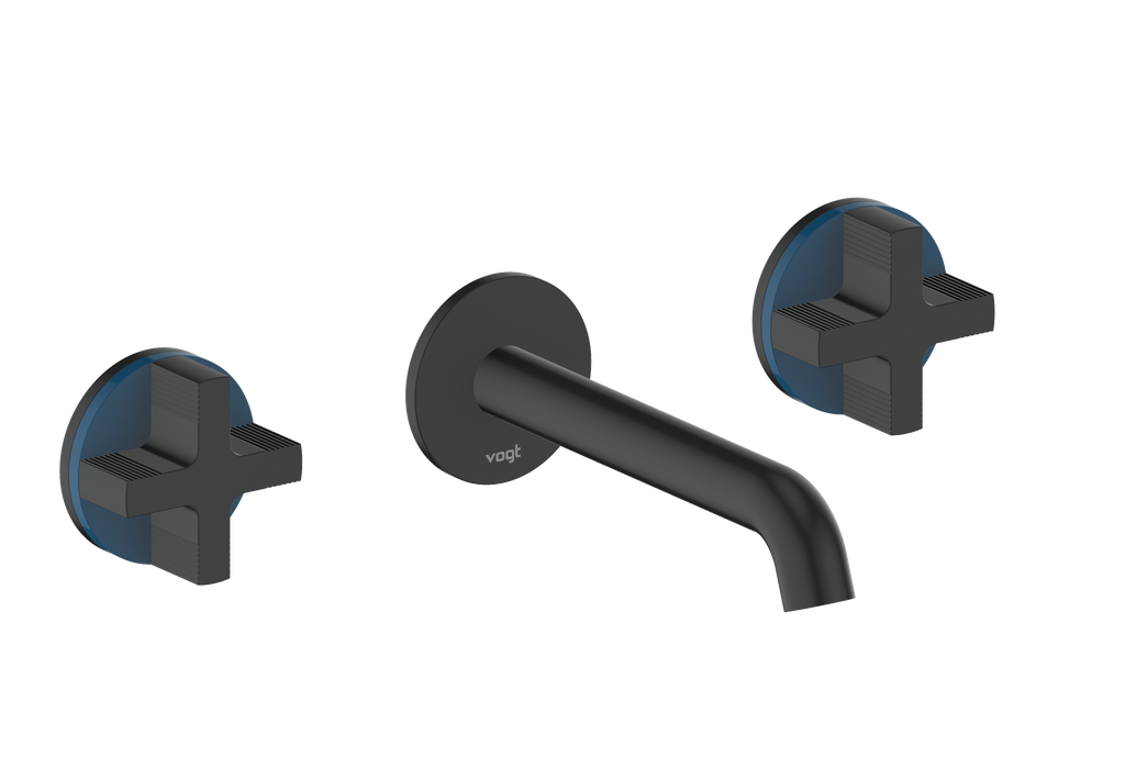 Vogt Mond 8" C.C. Wall-Mount Lavatory Faucet in Matte Black, Trim Only