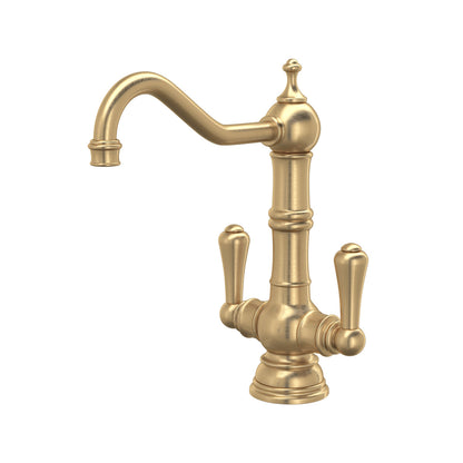 Perrin & Rowe Edwardian Double Lever Single Hole Bar And Food Prep Kitchen Faucet