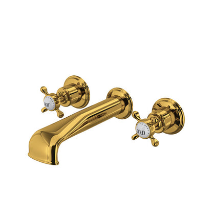 Perrin & Rowe Edwardian Wall Mount Tub Filler Trim With U-Spout Cross Handle