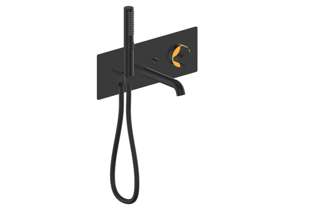 Vogt Mond Wall Mount Tub Filler Complete With Rough-In Valve In Matte Black