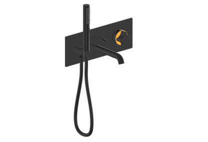 Vogt Mond Wall Mount Tub Filler Complete With Rough-In Valve In Matte Black