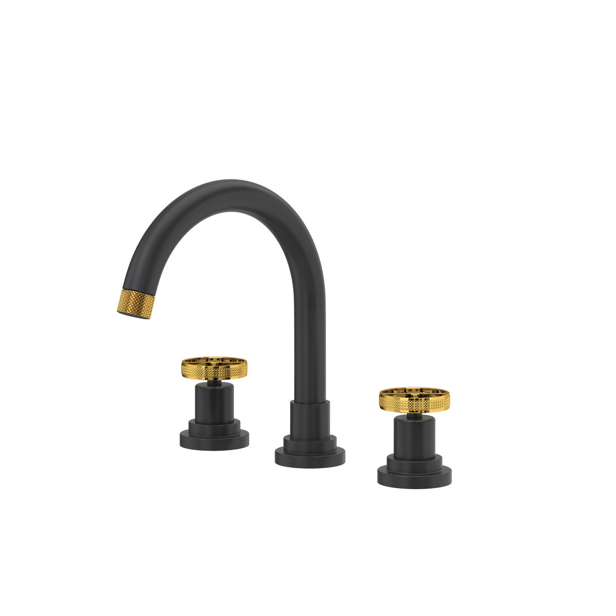 Robinet de lavabo écarté Rohl Campo avec bec en C, poignée à roue industrielle - CP08D3IW
