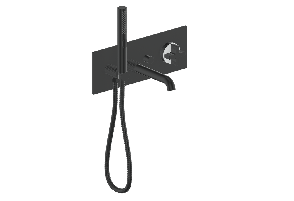 Vogt Mond Wall Mount Tub Filler Complete With Rough-In Valve In Matte Black