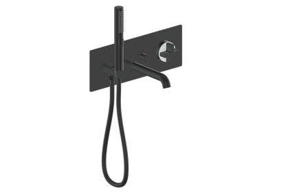 Vogt Mond Wall Mount Tub Filler Complete With Rough-In Valve In Matte Black