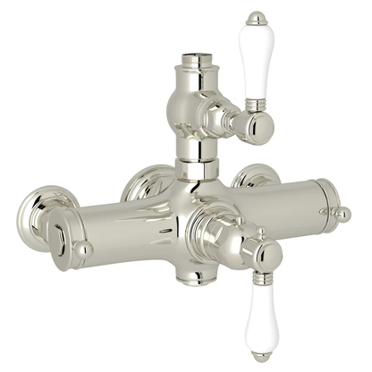 Rohl Acqui Exposed Therm Valve With Volume And Temperature Control, Porcelain Lever Handles - A4917LP