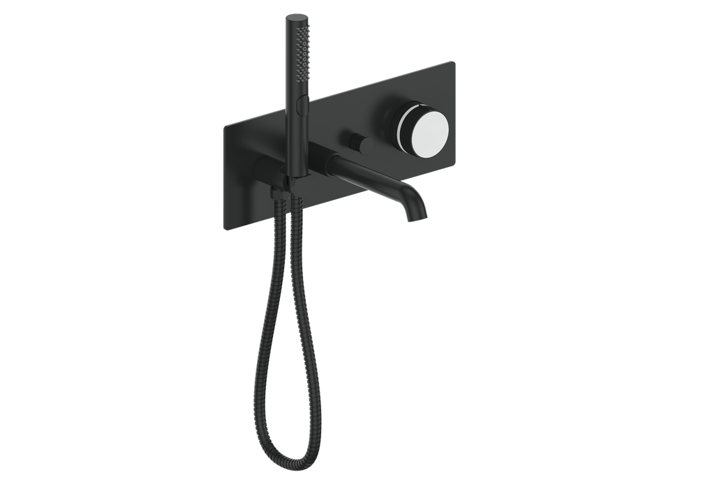 Vogt Mond Wall Mount Tub Filler Complete With Rough-In Valve In Matte Black