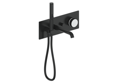 Vogt Mond Wall Mount Tub Filler Complete With Rough-In Valve In Matte Black