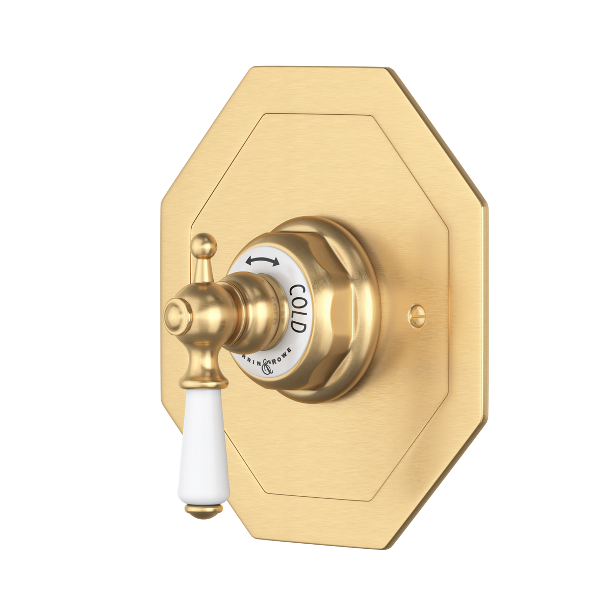 Perrin & Rowe Edwardian 3/4" Octagonal Thermostatic Trim Without Volume Control, Lever Handle