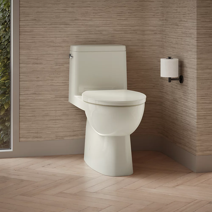 Kohler Reach One-Piece Compact Elongated Toilet With Skirted Trapway, 1.28 GPF Left-Hand Trip Lever