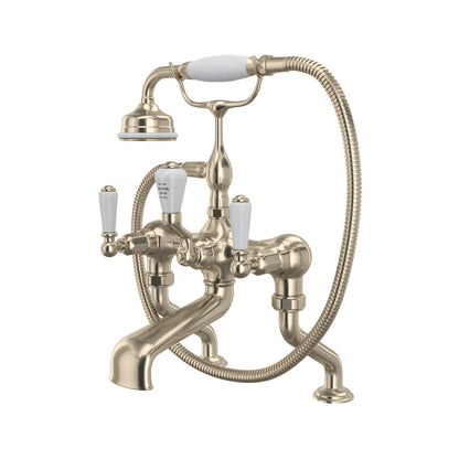 Perrin & Rowe Edwardian Exposed Deck Mount Tub Filler With Handshower, Lever Handle