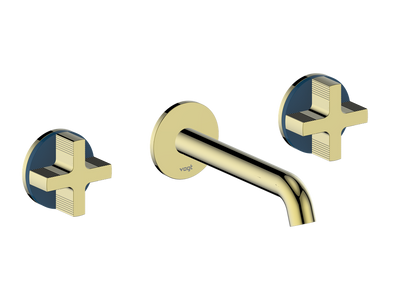 Vogt Mond 8" C.C. Wall-Mount Lavatory Faucet in Brushed Gold, Trim Only
