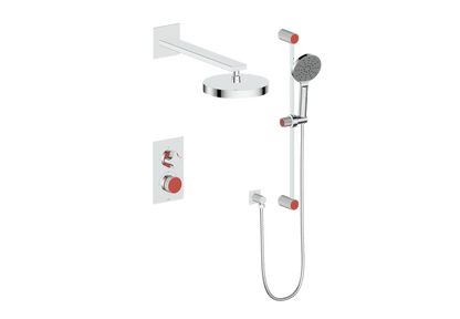 Vogt Mond 2-Way Thermostatic Shower System With Rough-In Valve, Polished Chrome