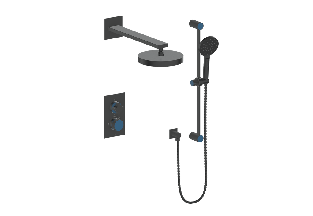 Vogt Mond 2-Way Thermostatic Shower System Trim Only, Matte Black