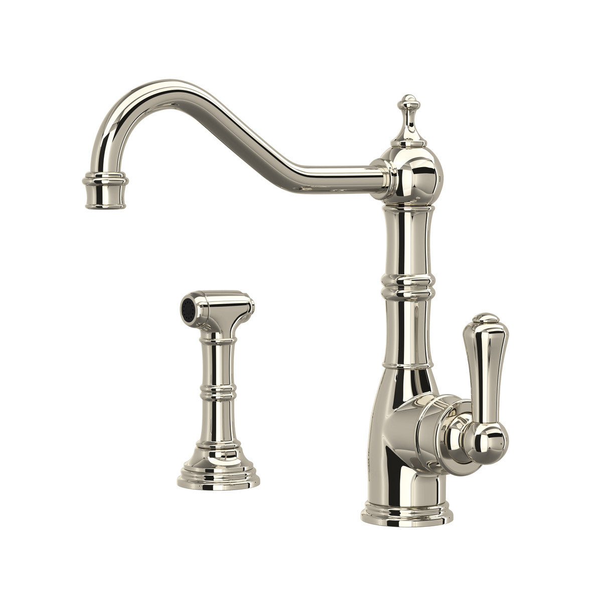 Perrin & Rowe Edwardian Edwardian Single Lever Single Hole Kitchen Faucet With Sidespray