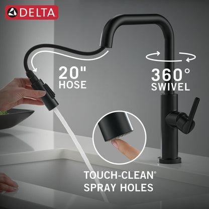 Delta Nicoli Double Bend Spout Kitchen Faucet - 19868LF