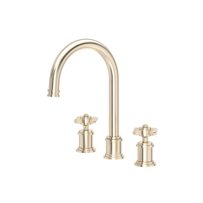 Perrin & Rowe Armstrong Widespread Lavatory Faucet With C-Spout- Cross Handle