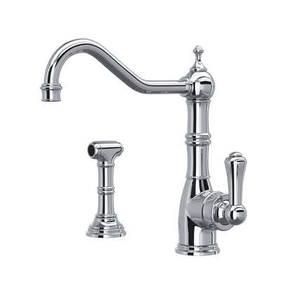 Perrin & Rowe Edwardian Edwardian Single Lever Single Hole Kitchen Faucet With Sidespray