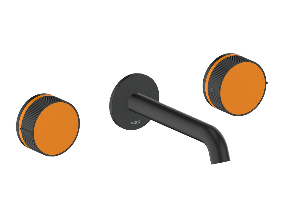 Vogt Mond 8" C.C. Wall-Mount Lavatory Faucet in Matte Black, With Rough-In