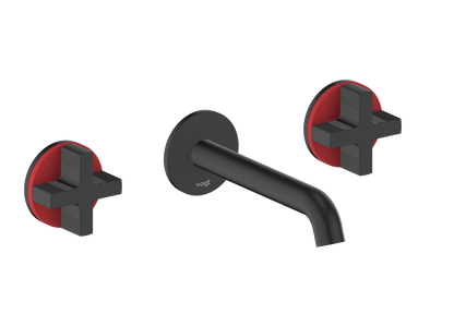 Vogt Mond 8" C.C. Wall-Mount Lavatory Faucet in Matte Black, Trim Only