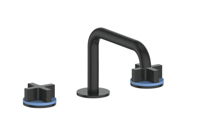 Vogt Mond 8" C.C. Lavatory Faucet With Pop-Up Drain Angular Spout in Black