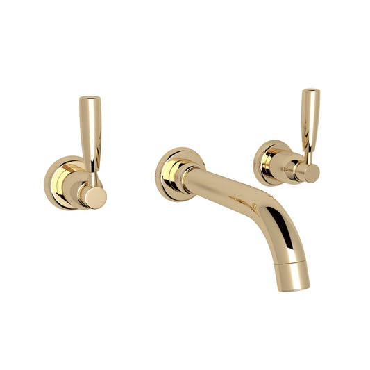 Perrin & Rowe Holborn Wall Mount Widespread Bathroom Faucet Lever Handle