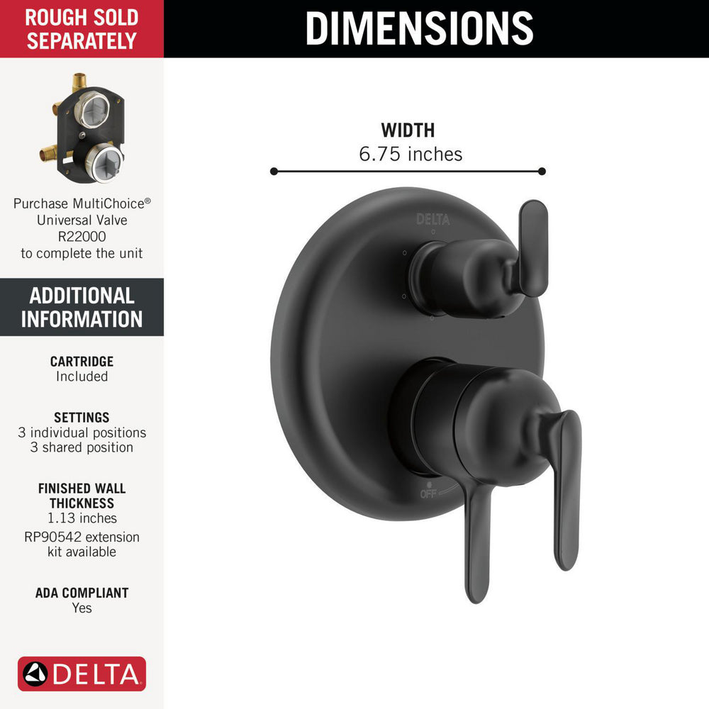 Delta T27945 Bonacci 17 Series 6-Setting Integrated Diverter Trim