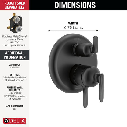 Delta T27945 Bonacci 17 Series 6-Setting Integrated Diverter Trim