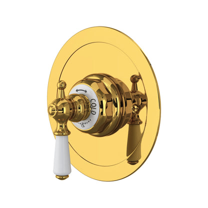 Perrin & Rowe Edwardian 3/4" Round Thermostatic Trim Without Volume Control, Lever Handle