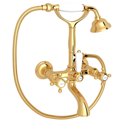 Rohl Acqui Exposed Wall Mount Tub Filler, Cross Handles - A1401XM