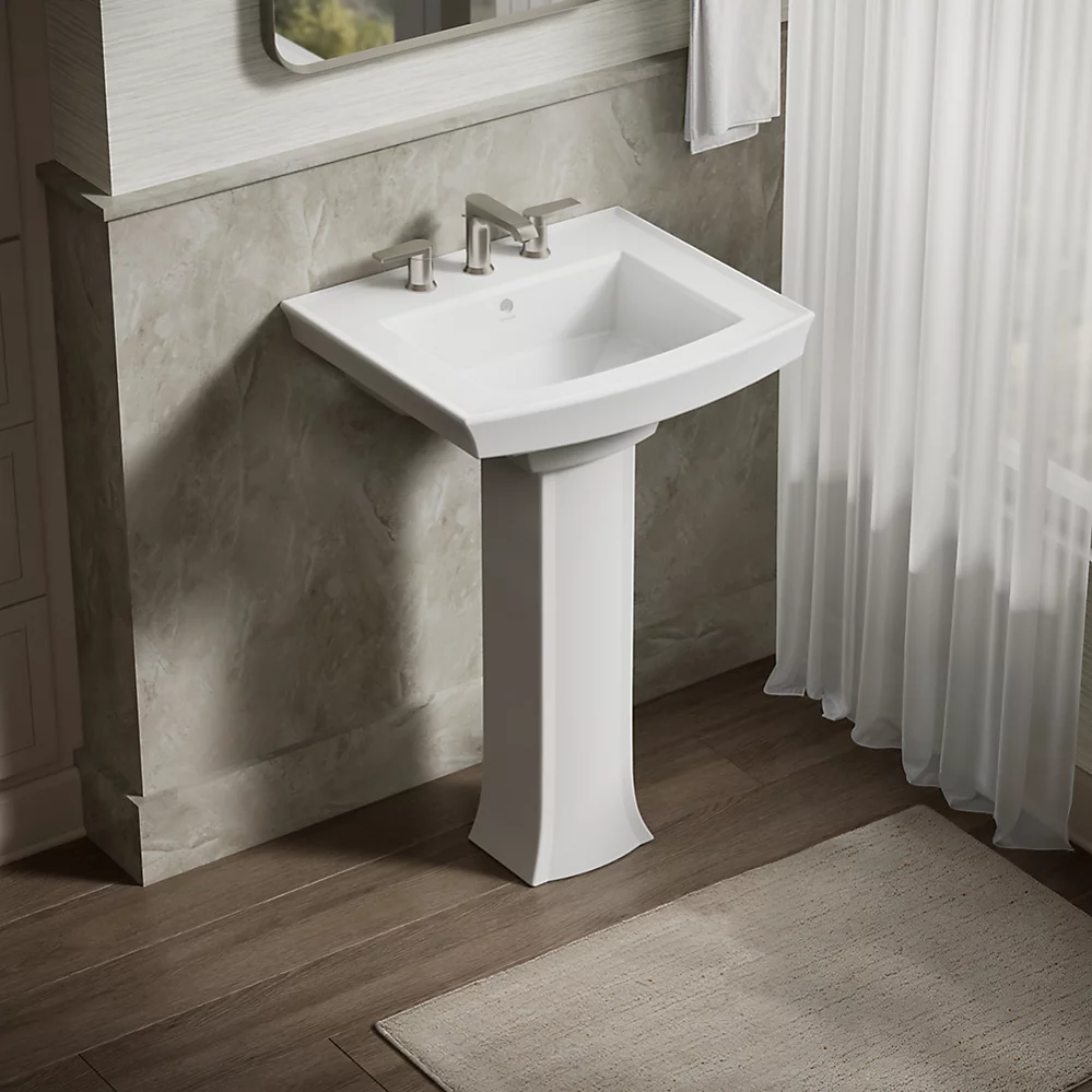 Kohler Archer 24" Rectangular Pedestal Bathroom Sink