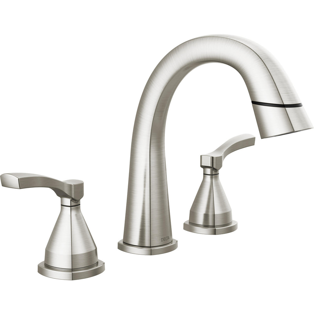 Robinet de salle de bain Delta Stryke à deux poignées et douchette extensible