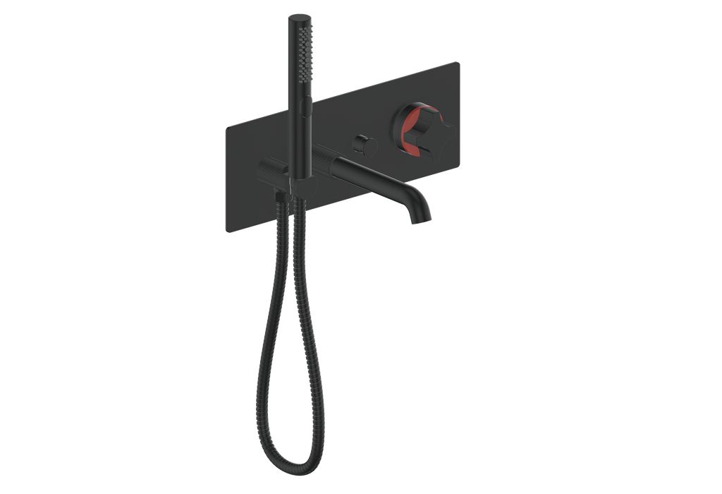 Vogt Mond Wall Mount Tub Filler Complete With Rough-In Valve In Matte Black