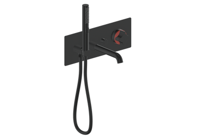 Vogt Mond Wall Mount Tub Filler Complete With Rough-In Valve In Matte Black