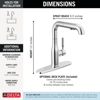 Delta Almari Single Handle Pull-Out Kitchen Faucet