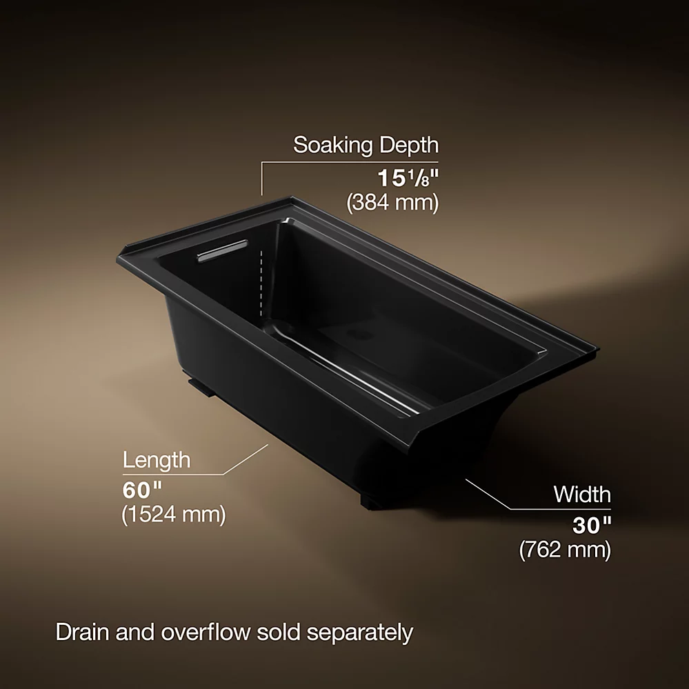 Kohler Archer 60" x 30" Alcove Bath, Right Drain