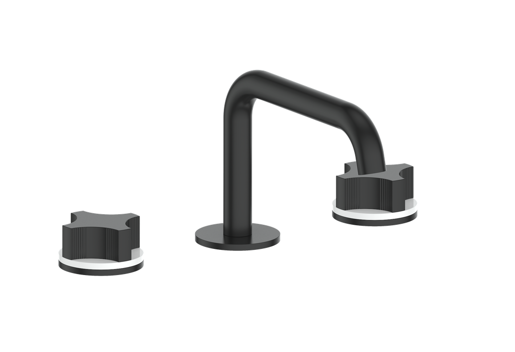 Vogt Mond 8" C.C. Lavatory Faucet With Pop-Up Drain Angular Spout in Black