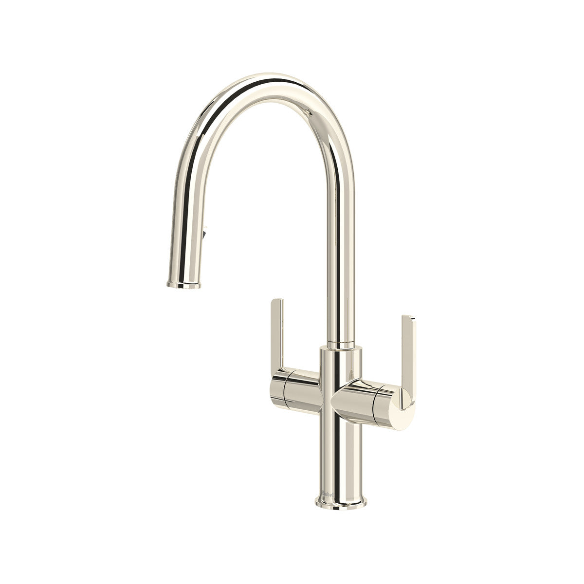 Riobel Authentica Two Handle Pull-Down Kitchen Faucet With C-Spout Dual Spray 1.5 GPM