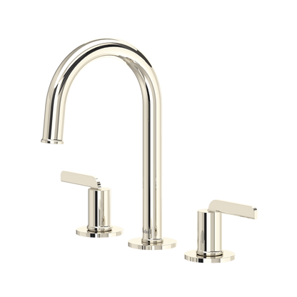 Riobel Authentica Widespread Lavatory Faucet With C-Spout & Push Drain 1.2 GPM