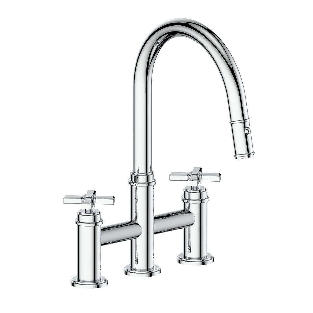 Vogt Zehn Bridge Kitchen Faucet, KF.17ZN.1412 With 4-Spoke Handle