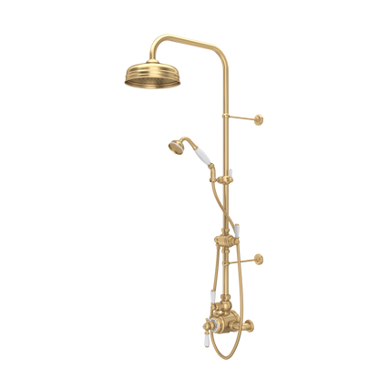 Perrin & Rowe Edwardian 3/4" Exposed Wall Mount Thermostatic Shower System, Lever Handles
