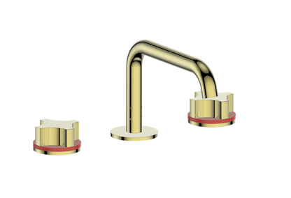 Vogt Mond 8" C.C. Lavatory Faucet With Pop-Up Drain Angular Spout in Gold