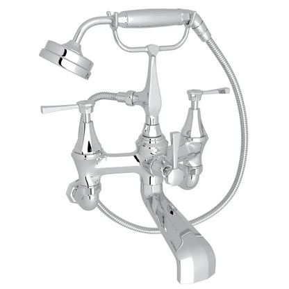 Perrin & Rowe Deco Exposed Wall Mount Tub Filler With Handshower