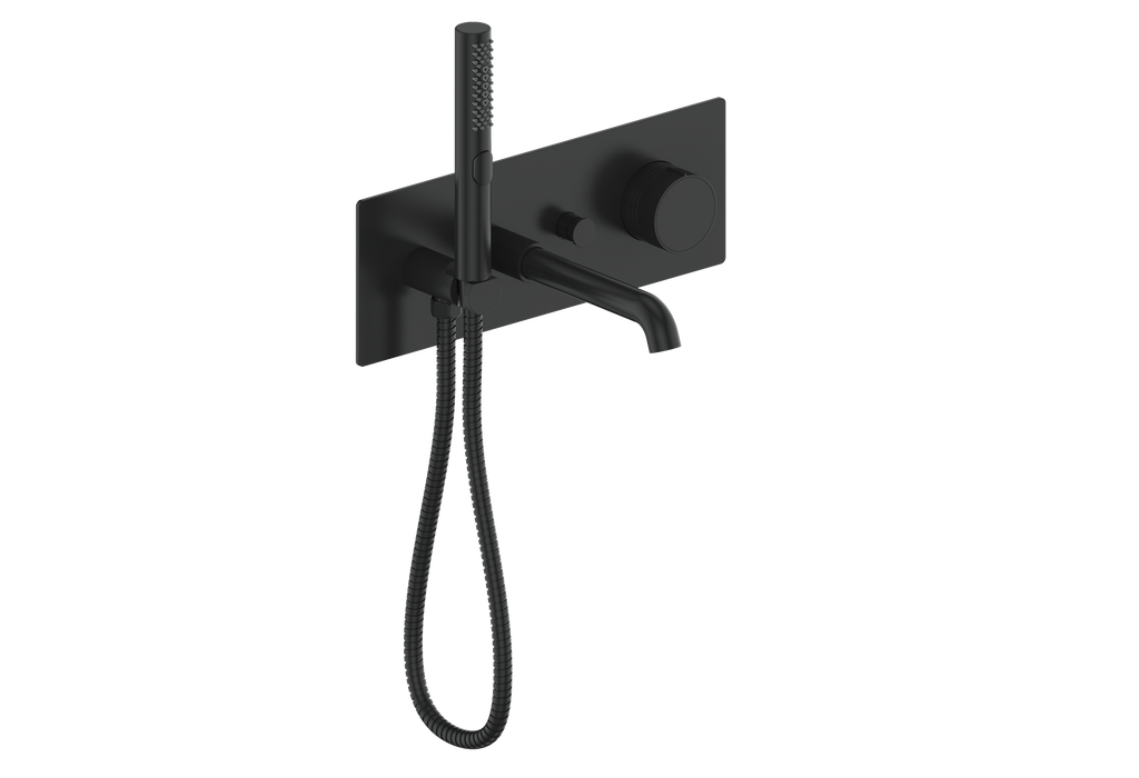 Vogt Mond Wall Mount Tub Filler Complete With Rough-In Valve In Matte Black