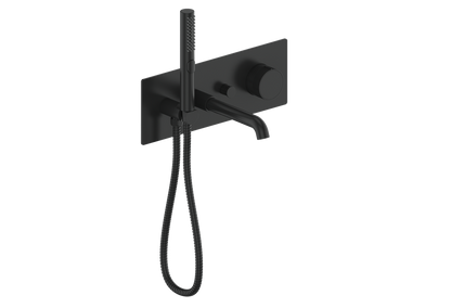 Vogt Mond Wall Mount Tub Filler Complete With Rough-In Valve In Matte Black